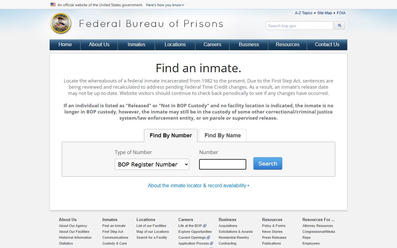 United States Penitentiary Lee federal inmate locator search fields