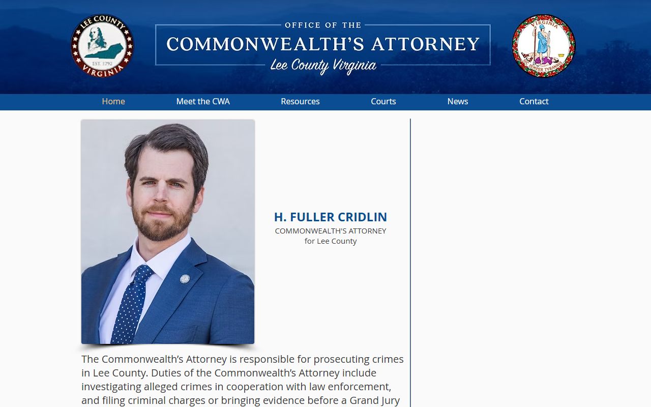 Lee County court records after arrest Commonwealth Attorney charging role